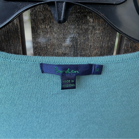 Boden Lettuce Trim Cashmere Angora Rabbit Hair Blend Crop Cardigan Sz UK 10 US S - Picture 3 of 11
